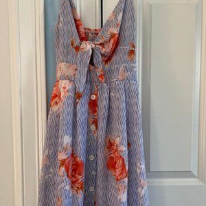 Summer floral dress with cut-outs